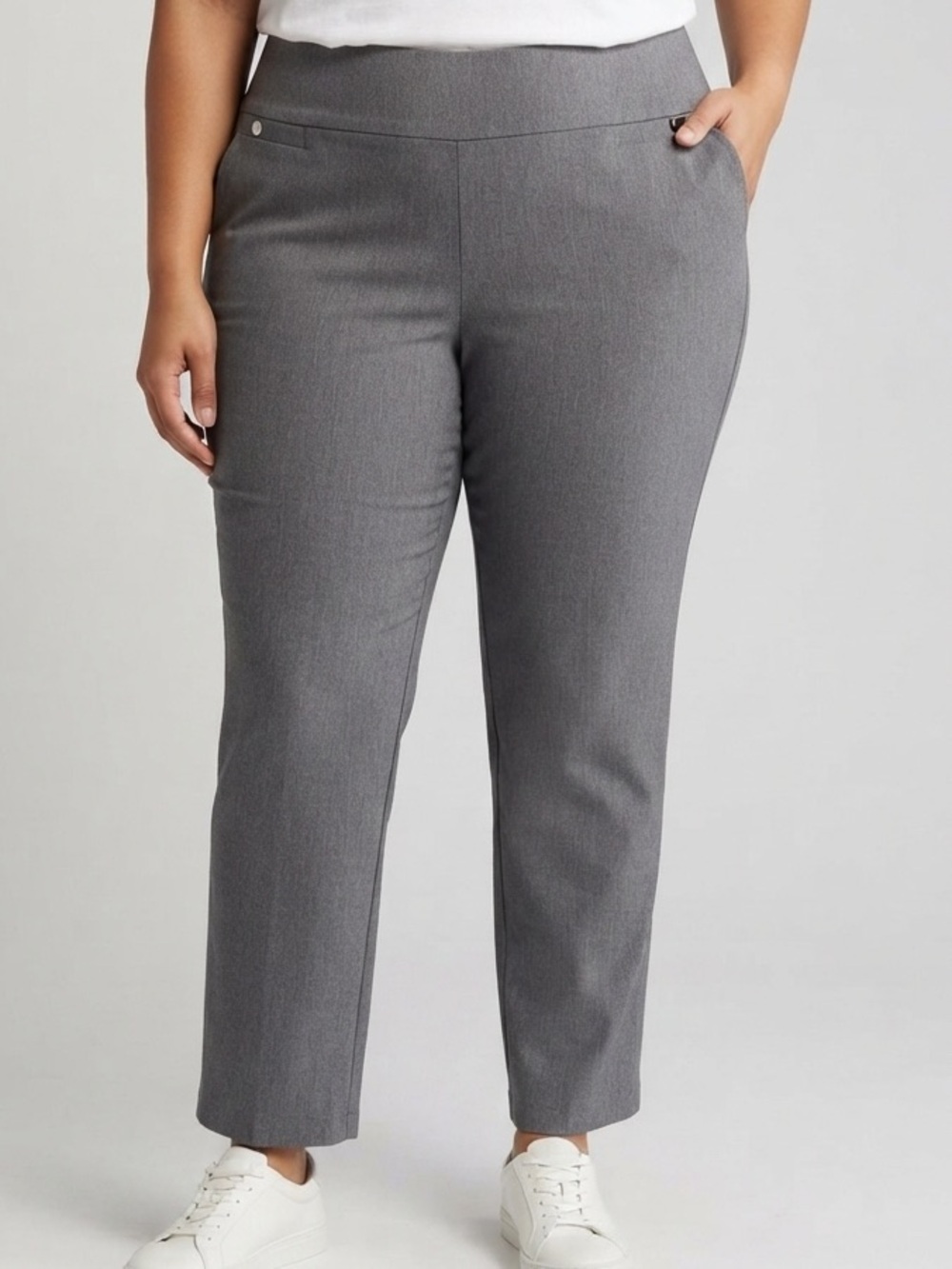 Maurices Women's Gray Stretch Ponte Pants Plus Size 24W